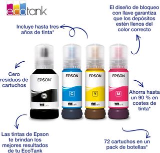 ✨ - Botellas de tinta originales EcoTank de la ser