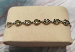 Pulsera de mineral autentico: Olivino