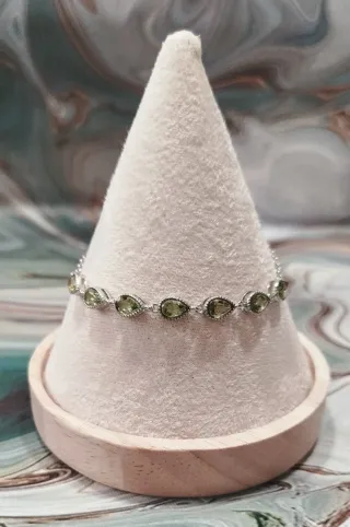 Pulsera de mineral autentico: Olivino