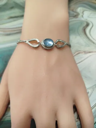 Pulsera de mineral autentico: Aguamarina