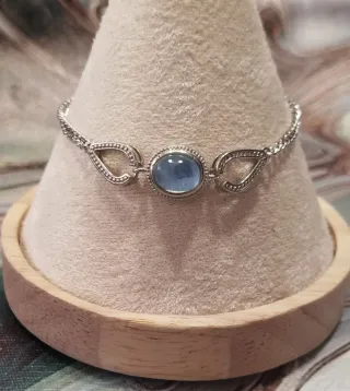 Pulsera de mineral autentico: Aguamarina