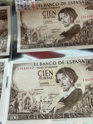 3 Billetes 100 Pesetas 1965 Firma Doble