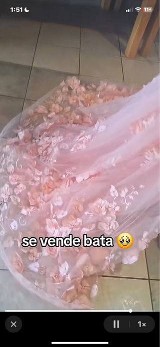 Bata de Novia Gitana Rosa y Plateada