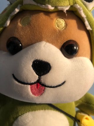 Peluche da cucciolo con costume da rana