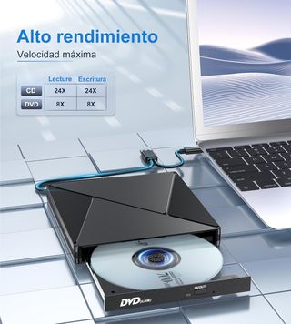 ✨ - Lector CD DVD Externo, Grabadora CD DVD Unidad