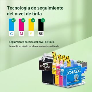 ✨ - KINGJET LC422XL Cartucho de Tinta Compatible c