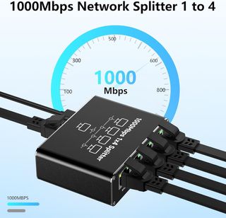 ✨ - GlasFlength Divisor LAN de 1 a 4 1000 Mbps Eth