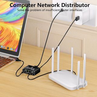 ✨ - GlasFlength Divisor LAN de 1 a 4 1000 Mbps Eth