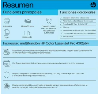 Impresora HP Color LaserJet Pro 4302 FdN Oferta!