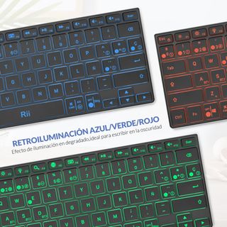 ✨ - Rii K09 Teclado Inalámbrico Bluetooth, Teclado