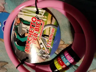 Lucchetto combinazione bici rosa 12x80cm