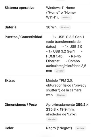 Portátil Lenovo Negro Casi Sin Uso