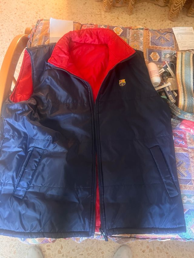 Chaleco FC Barcelona reversible azul y rojo