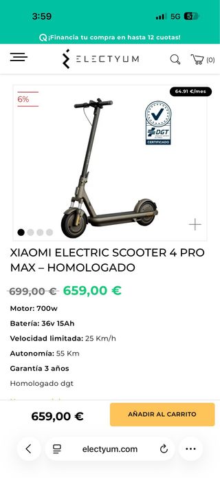 Patinete Eléctrico Xiaomi 4 Pro Max