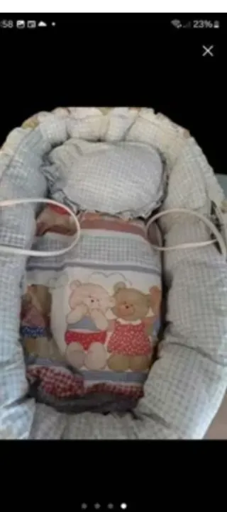 Moisés minicuna de palma vintage bebé 