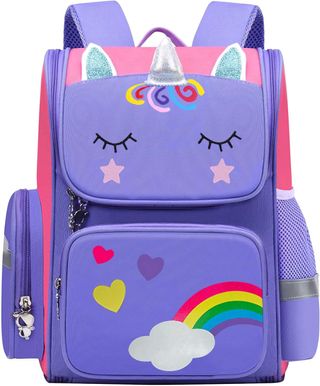 Mochila de unicornio para niñas, mochila para niños, mochila de unicornio lindo, morado