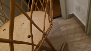 Culla/cesta Mosè in vimini con materasso.