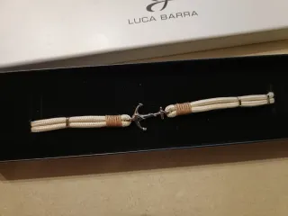 Bracciale LUCA BARRA artigianale beige/argento
