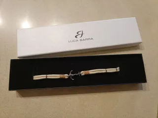 Bracciale LUCA BARRA artigianale beige/argento