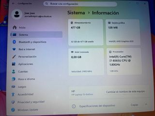 Portátil HP Plata