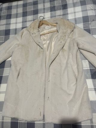 Abrigo pelo beige mujer como nuevo