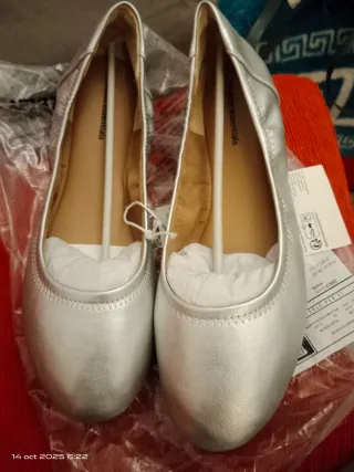 Manoletinas Amazon Essentials Talla 42 Plata