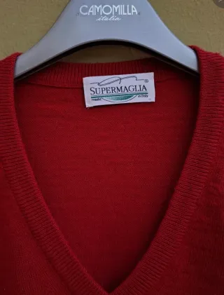 Maglione lana Supermaglia Rosso 3xl XXXl 