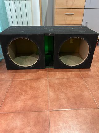 Cajón Subwoofer 12 Doble Negro/Verde
