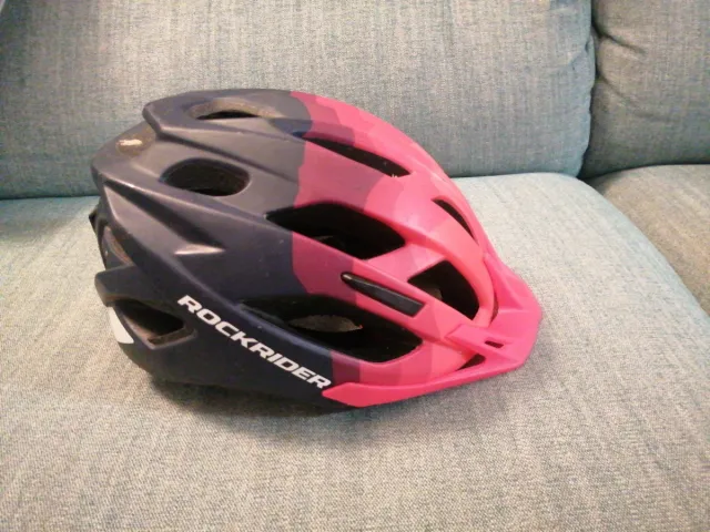Casco Bici Rockrider Camuflaje Rosa/Negro