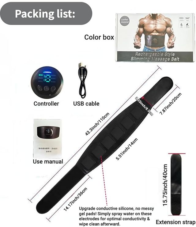 Warmforwel Estimulador Muscular EMS 6 Modos USB