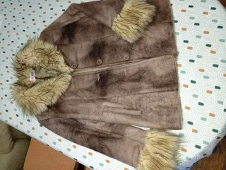 Abrigo West Beige y Marrón con Borrego