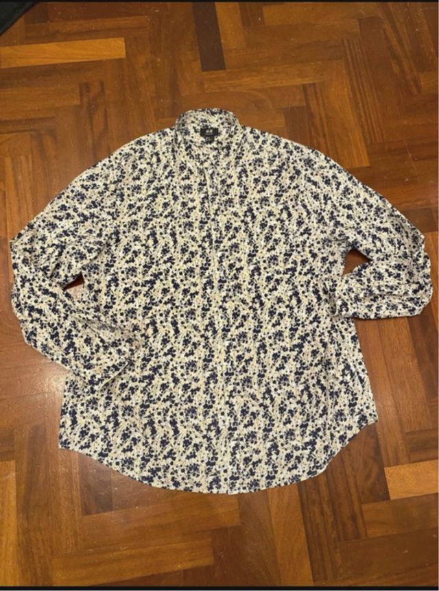 Camicia H&M Uomo Fantasia Blu/Beige