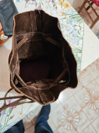 Borsetta vera pelle cuoio marrone