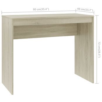 Escritorio de madera color beige y marrón