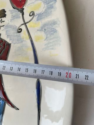 Ceramica vintage quadro coppia lampione