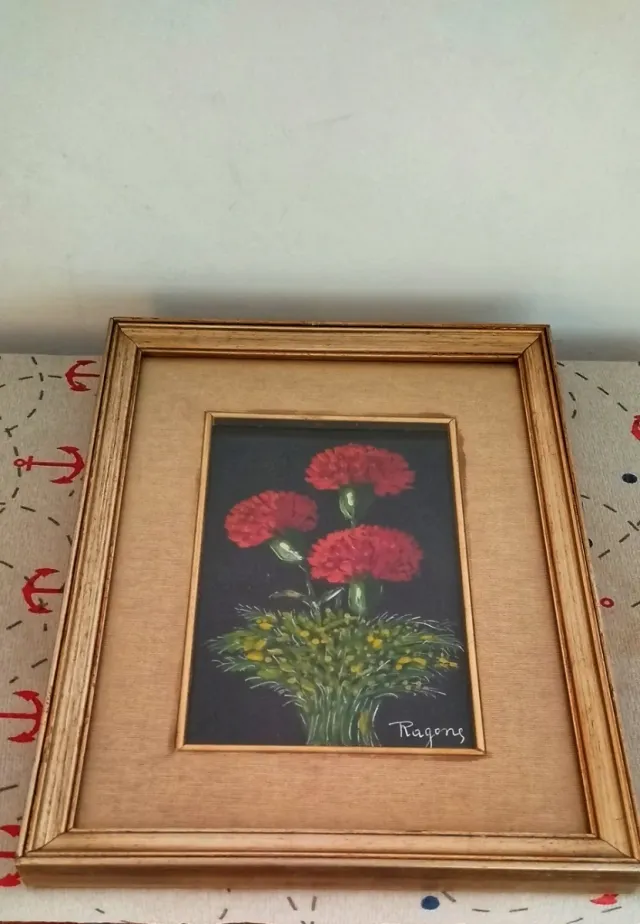 Quadro fiori Rossi Italia anni '70