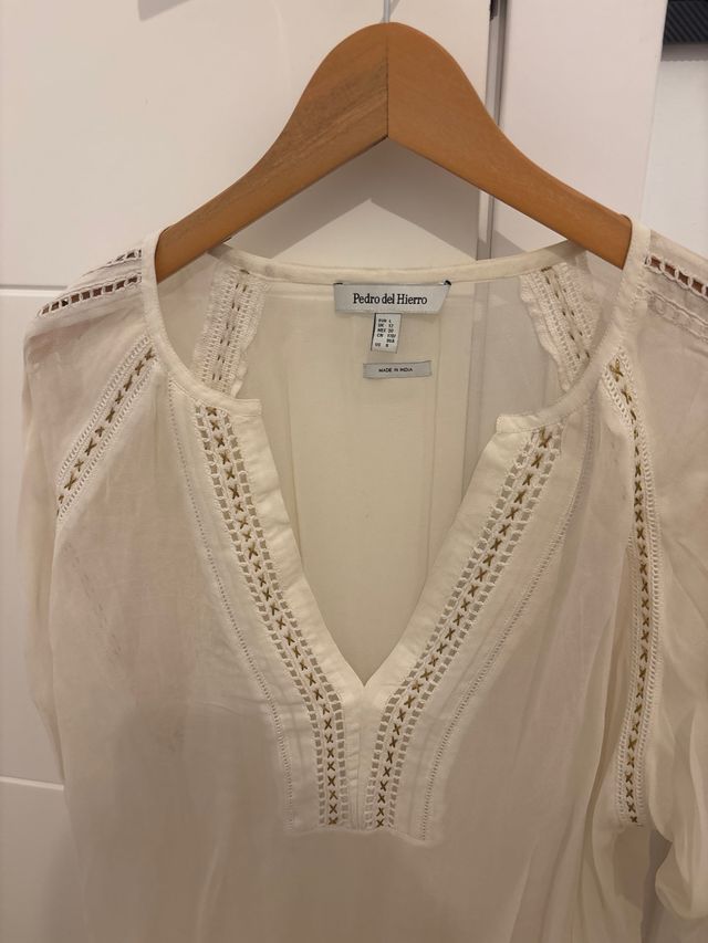 Caftán Pedro del Hierro Blanco Talla Única