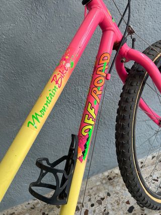 Bicicleta Montaña Vintage Amarillo/Rosa