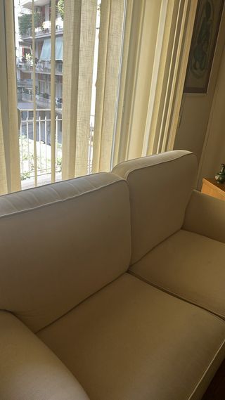 Divano 3 posti beige tessuto