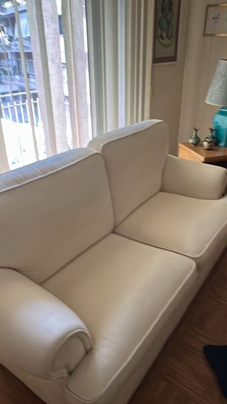 Divano 3 posti beige tessuto