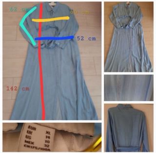 Vestido camisero Cortefiel denim azul XL