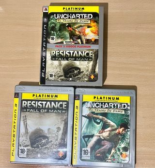 Pack 2 Juegos PS3 Platinum: Uncharted y Resistance