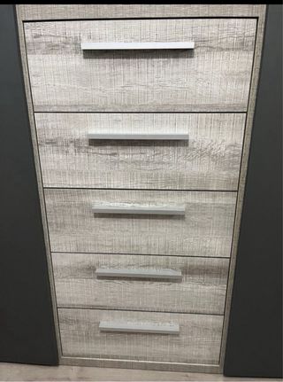 Armario ropero 2 puertas gris