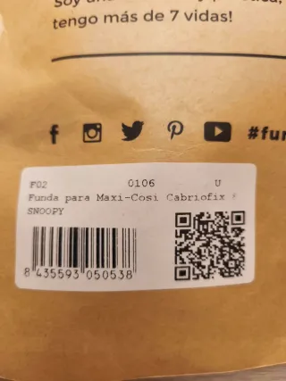 Funda y capota para maxicosi Snoopy, a estrenar