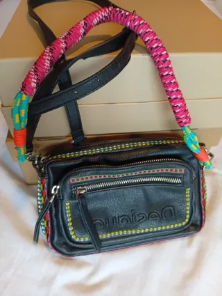 Bolso bandolera Desigual negro multicolor
