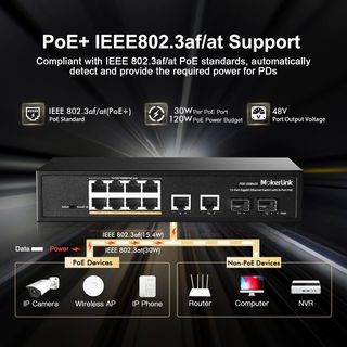 Switch Makerlink PoE Gigabit 12 Puertos