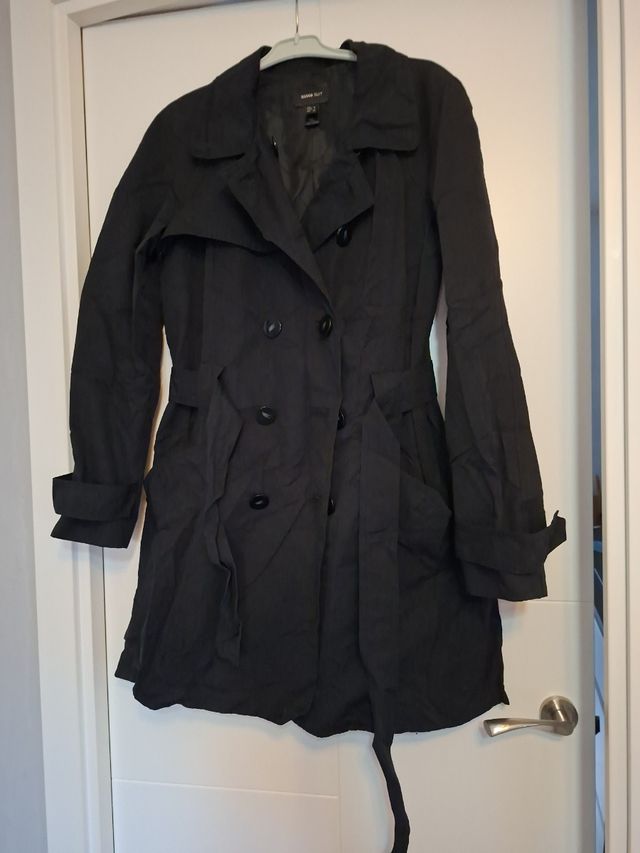 Gabardina Mango Talla XL Negra