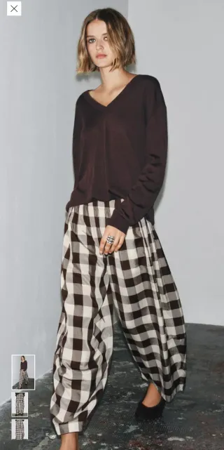 Pantalón cuadros Vichy ZARA Talla M