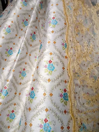 Traje de Fallera Niña Azul y Dorado
