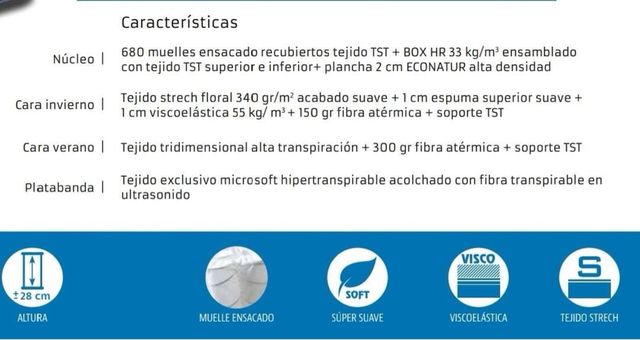 Colchón Muelle Ensacado!TRANSPORTE GRATIS ALICANTE